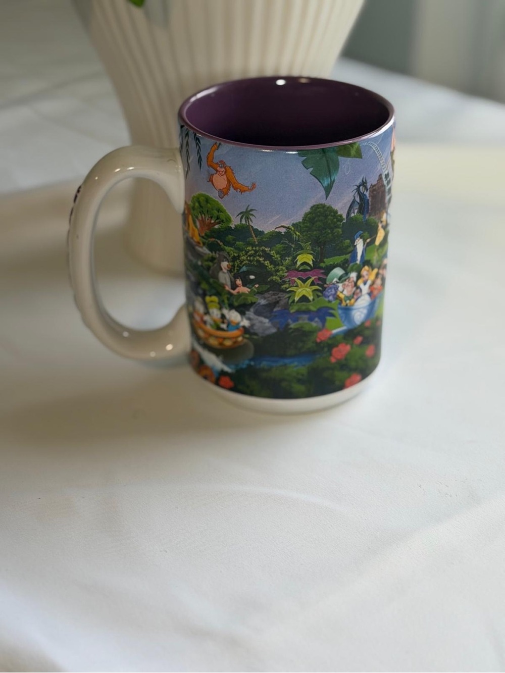 Disney Jungle Cruise Mug with Purple Interior and White Handle